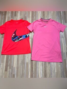 Nike Kids' Short Sleeve Athletic Tees in Red & Pink Girls Size Large